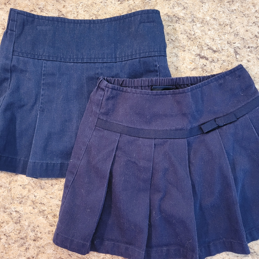 French Toast Blue Pleated Skorts